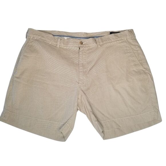 Polo Ralph Lauren Classic Pincord Pinstripe Striped Flat Golf Shorts 6" 40 Tan - Picture 1 of 10